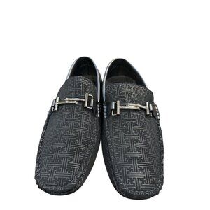 Marco Vitale Collezione Mens Metal Buckle Detail Black Loafers Size 11 NWT